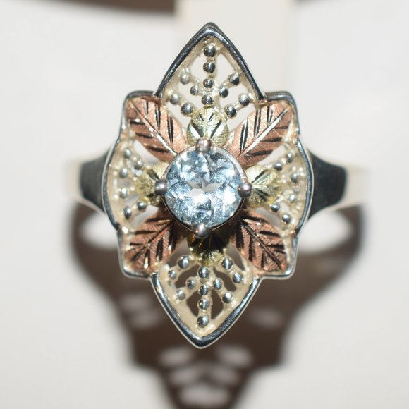 COPY - Coleman Co. Sterling 12k. Black Hills Gold Genuine Blue Topaz Ring Like … - Picture 1 of 10